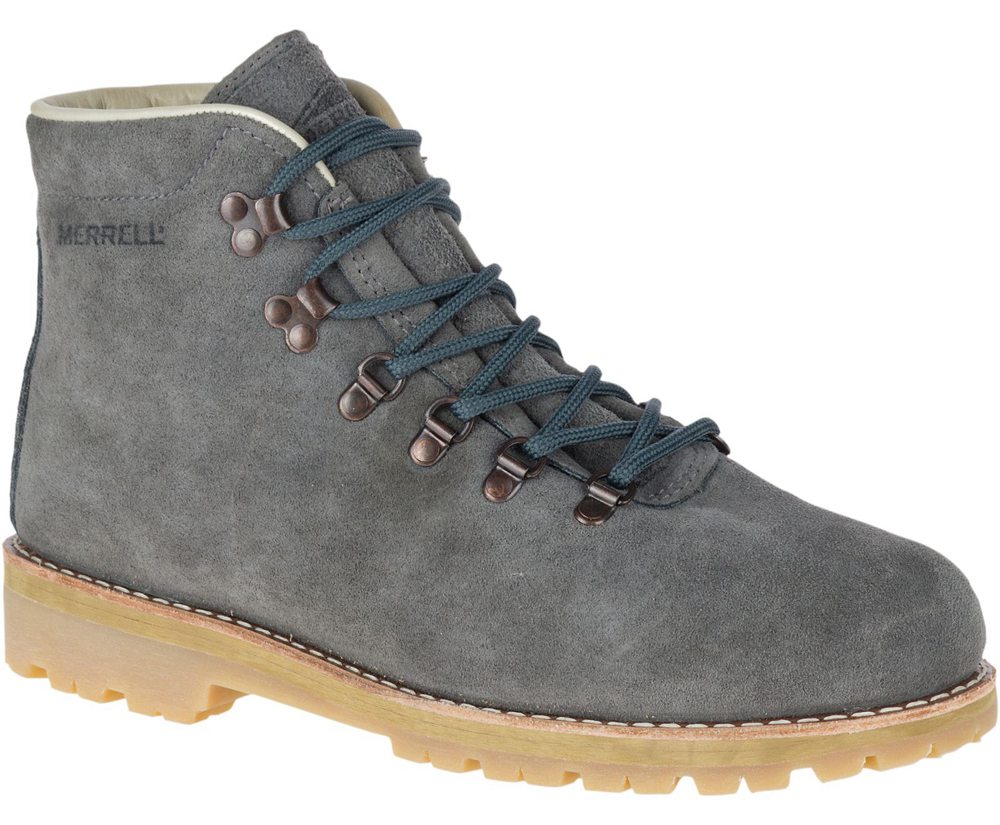 Merrell Boots Grey - Wilderness USA Suede - Mens 72UBMWGXP